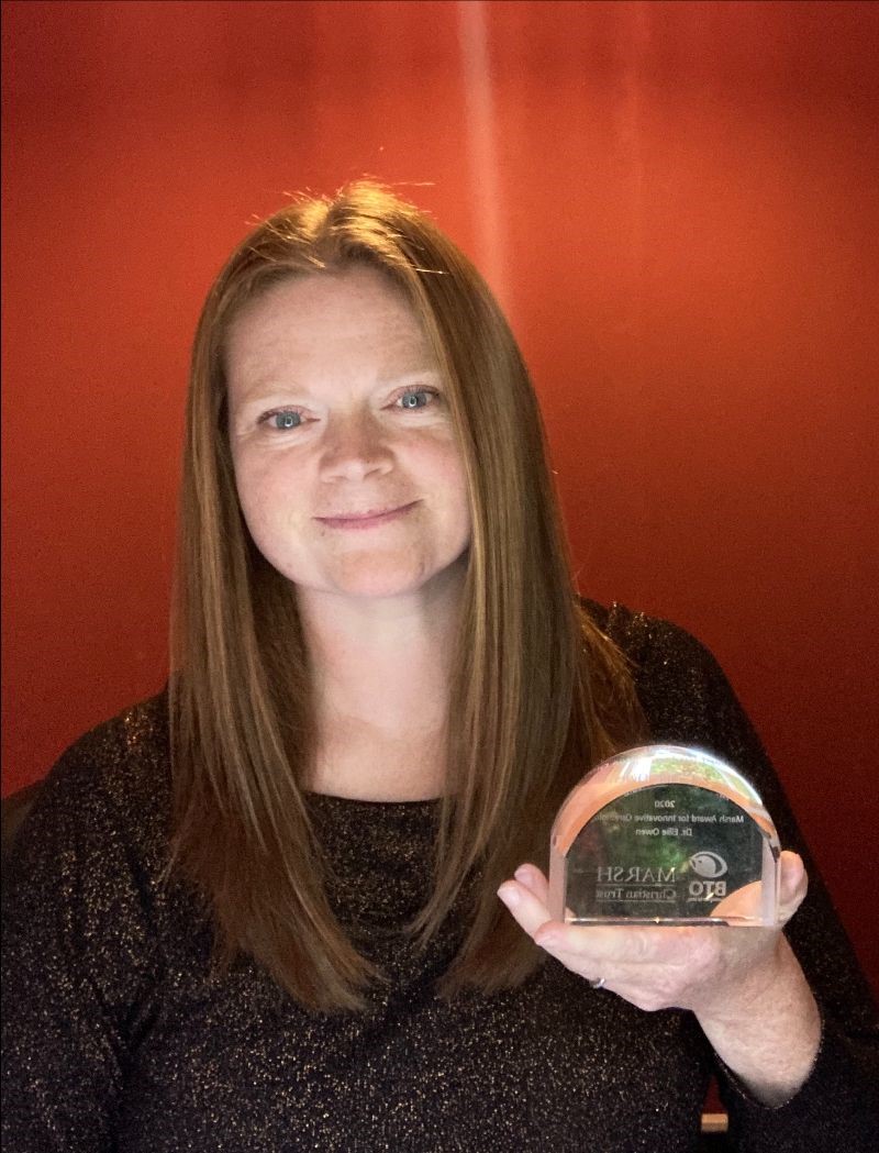 Ellie Owen with her award