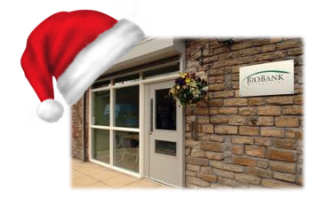 Santa hat on biobank